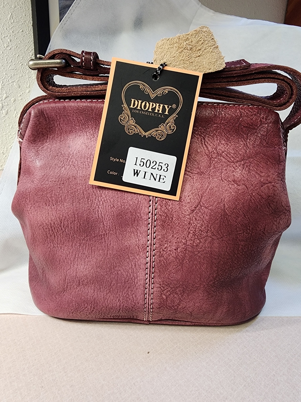 Diophy vintage-style doctor Bag (Style No. 150253). Soft Leather New - Picture 8 of 10